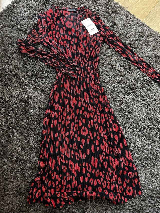 Vestido Zara largo estampado leopardo