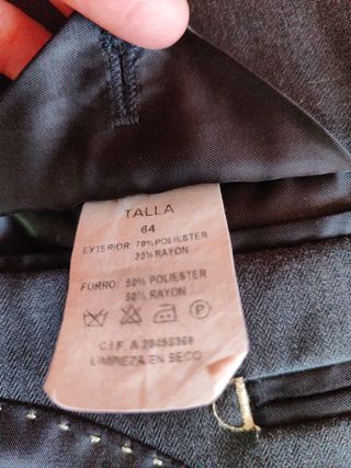 Traje gris hombre - Talla 64