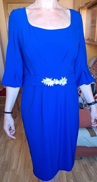 Vestido azul ceremonia talla 46. 