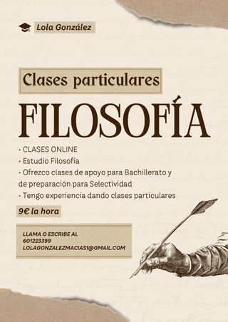 Clases particulares de filosofía online‼️