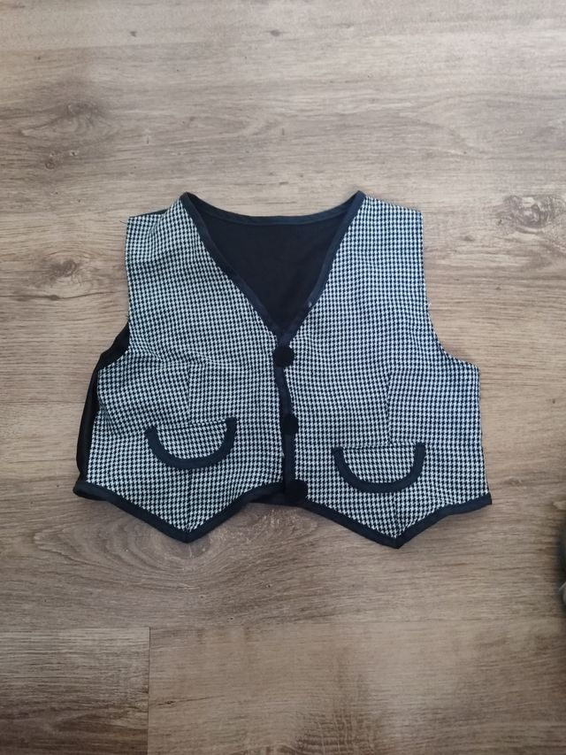Chaleco niño blanco y negro