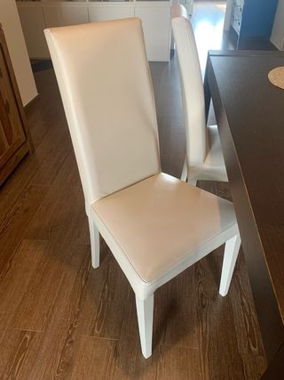 4 sedie ecopelle beige - moderne
