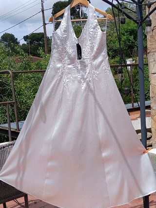Vestido Yves Carlin blanco fiesta/boda