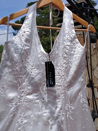 Vestido Yves Carlin blanco fiesta/boda