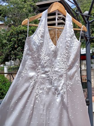 Vestido Yves Carlin blanco fiesta/boda