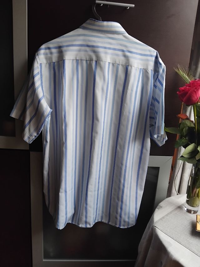 Camisa rayas azul-blanca caballero