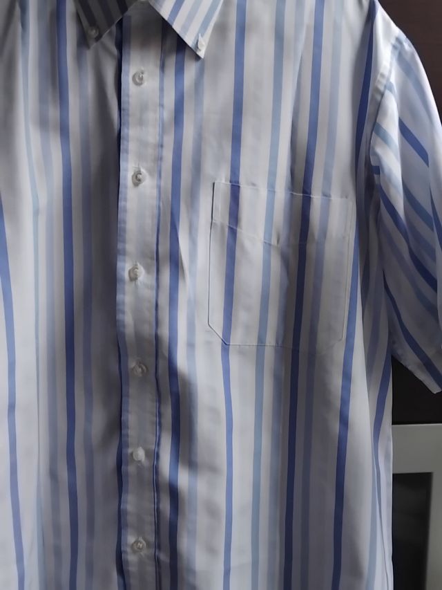 Camisa rayas azul-blanca caballero