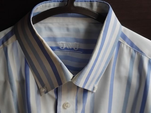 Camisa rayas azul-blanca caballero