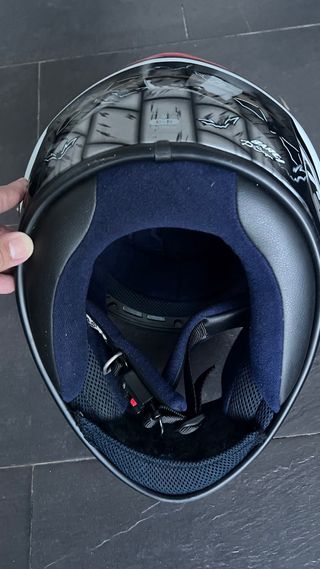 Casco moto Airoh, rojo-negro, talla M