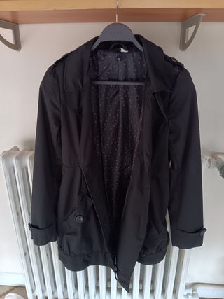 Gabardina negra mujer talla 38