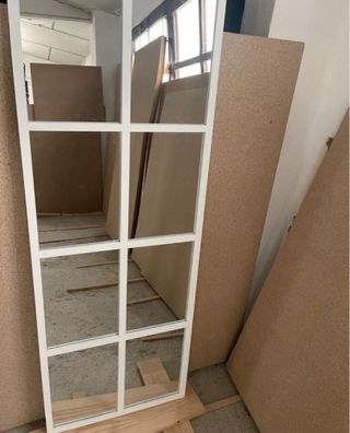 Espejo blanco 130x48 cm - madera de pino.