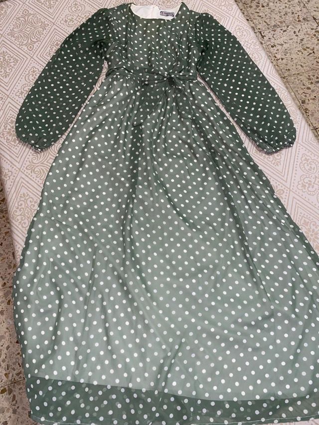 Vestido lunares verde