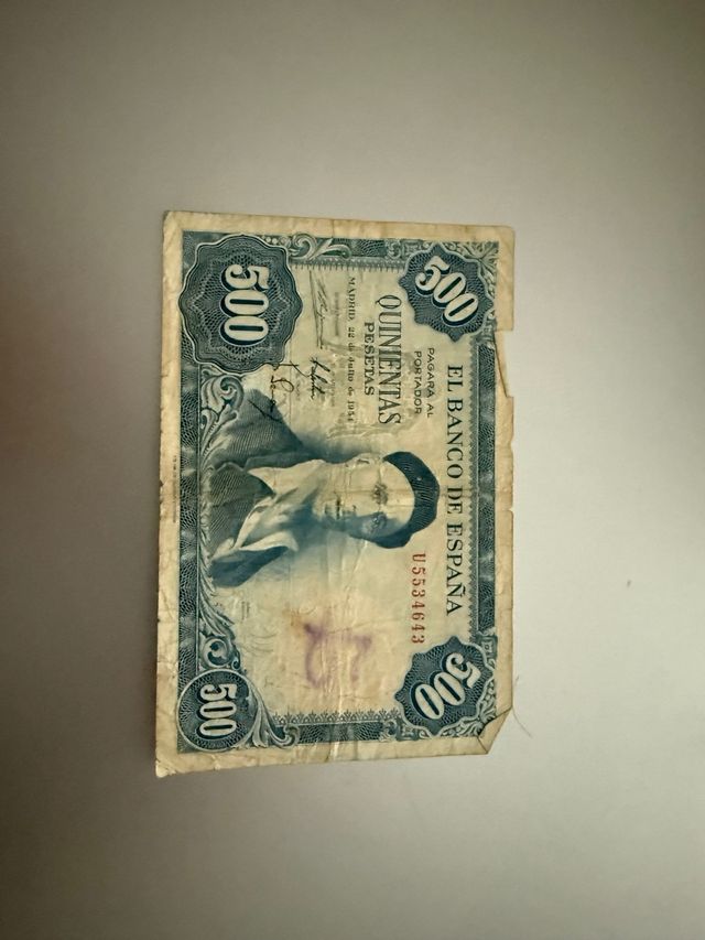 billete 500 pesetas España 1954