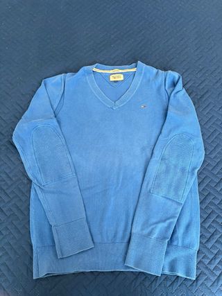 Maglione collo a V Tommy Hilfiger blu tg. M