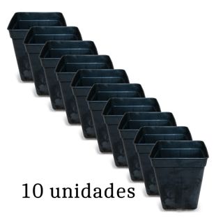 10 tiestos, macetas de plástico