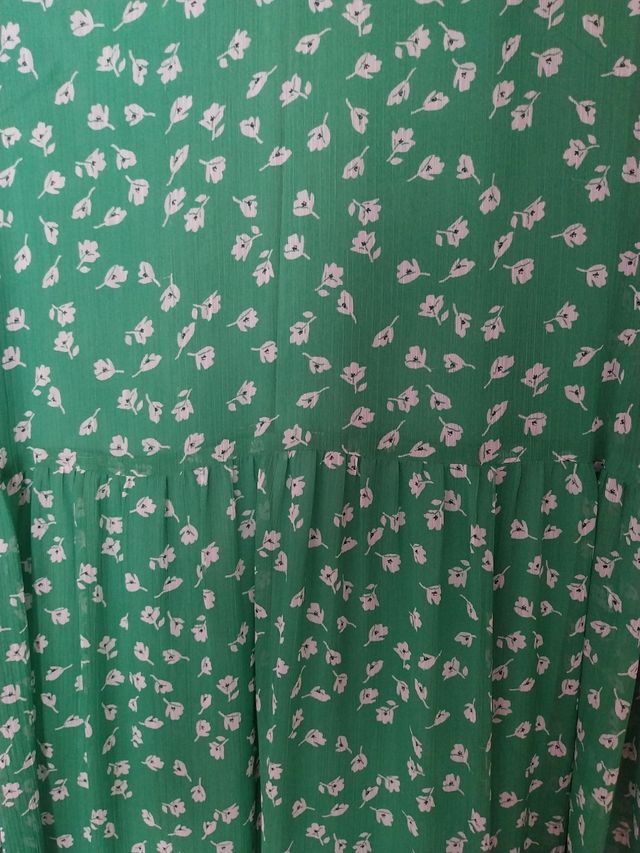 Vestido verde estampado talla S