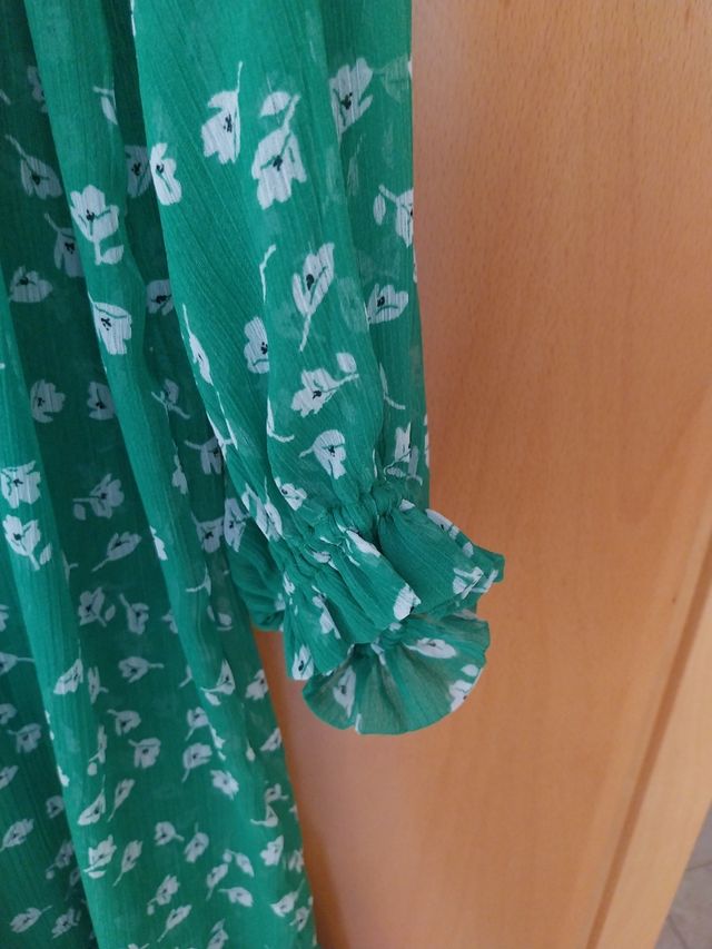 Vestido verde estampado talla S