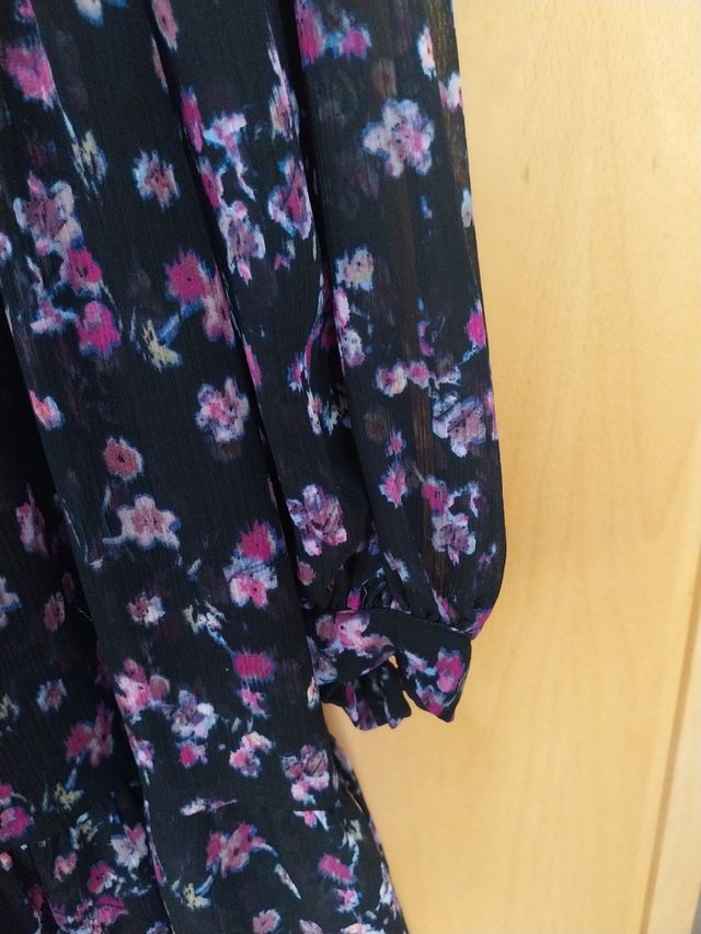Vestido negro estampado talla S