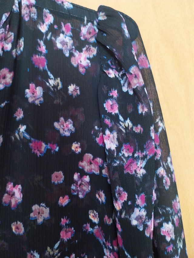 Vestido negro estampado talla S