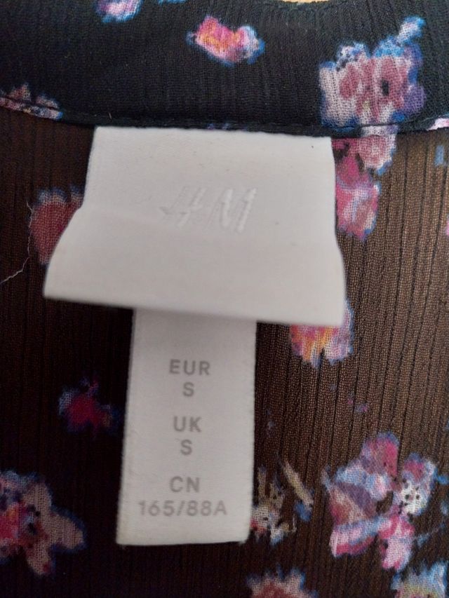 Vestido negro estampado talla S