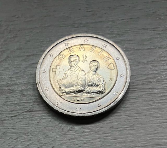 Moneda 2€ Italia 2021 - Médicos