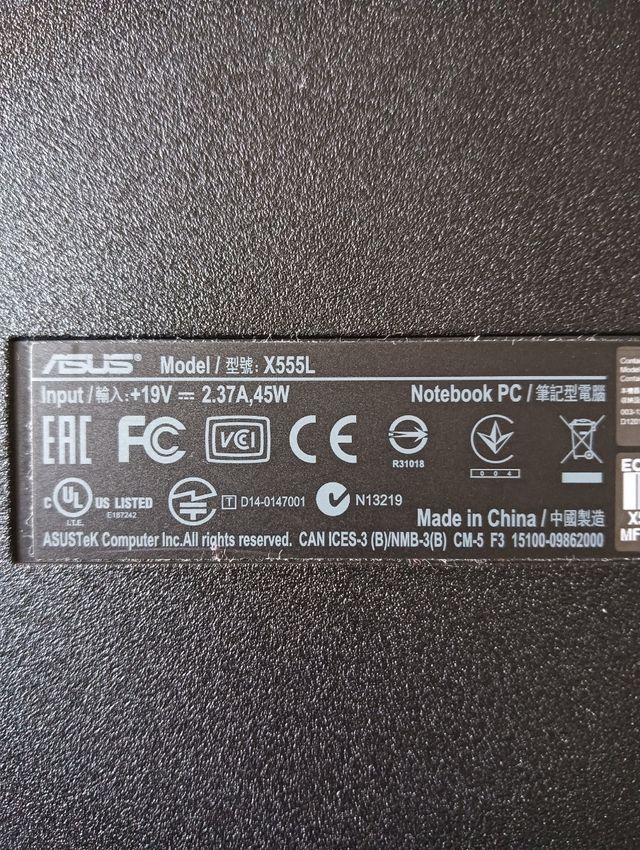 NB Asus, RAM 4Gb,Intel Core i3, Windows 10 home