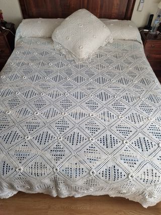 Colcha ganchillo blanco