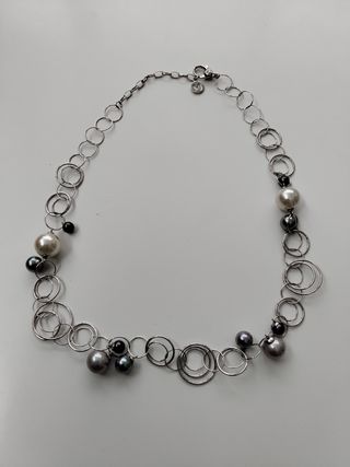 Precioso Collar Majorica perlas y plata 925 nuevo 