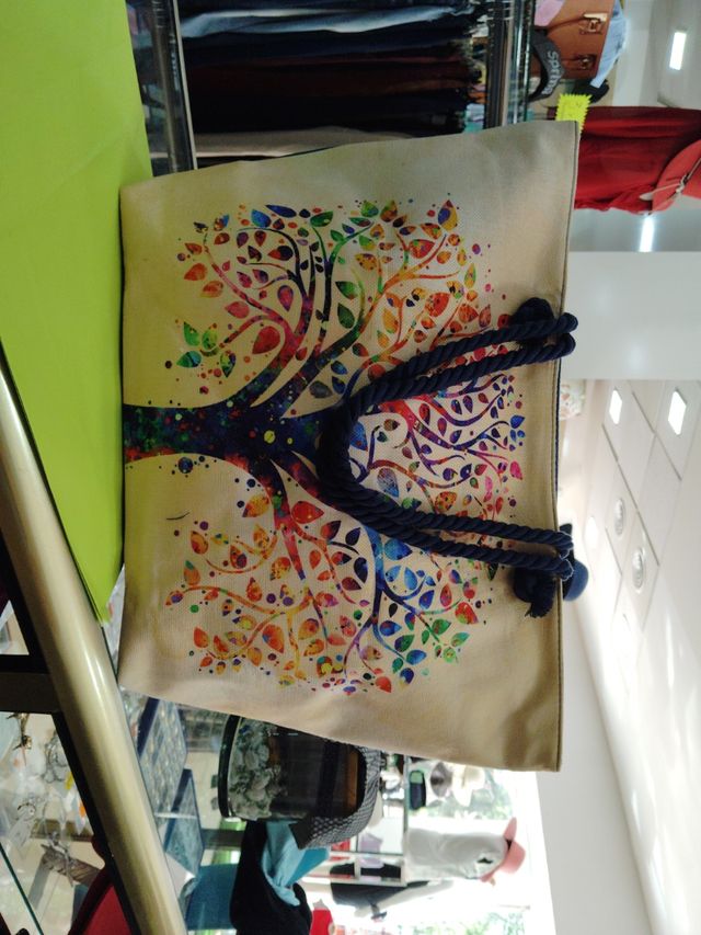 Bolso playa - árbol multicolor