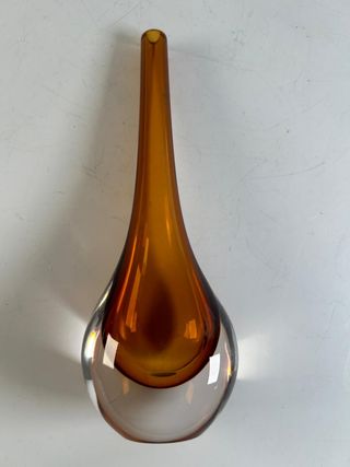 Vaso monofiore vintage in vetro sommerso