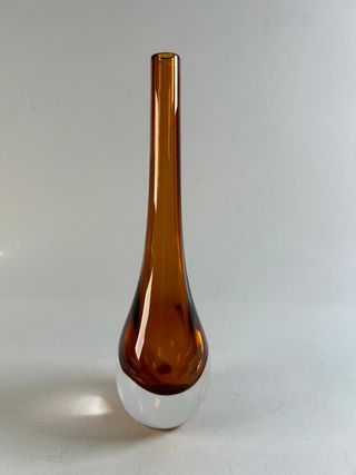 Vaso monofiore vintage in vetro sommerso
