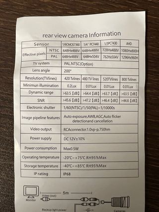 Camara marcha atras
