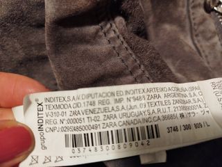 Chaqueta cuero gris Zara - Talla L