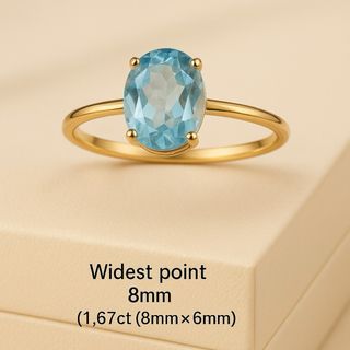 Anillo Exclusivo de Plata de Ley Baño Oro con Aguamarina   Estilo Boho de Lujo