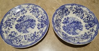 Vajilla porcelana azul y blanca
