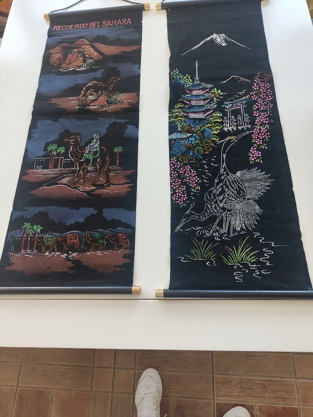 Tapices vintage años 70: Sahara & Japón