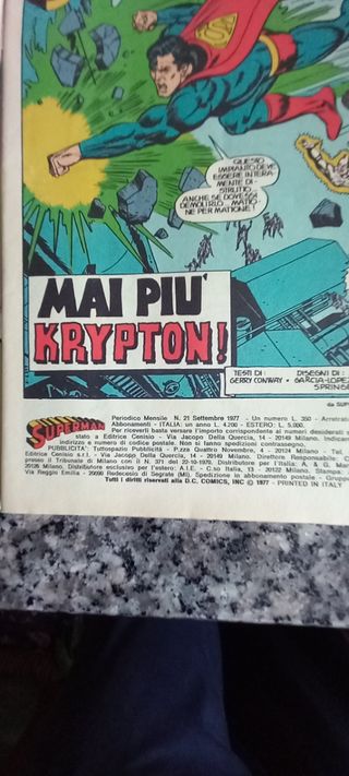 N.2 fumetti Superman anni 70 numeri 2,21 Cenisio
