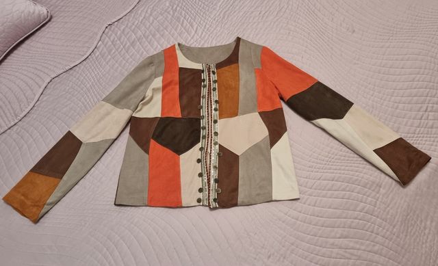Chaqueta de ante multicolor