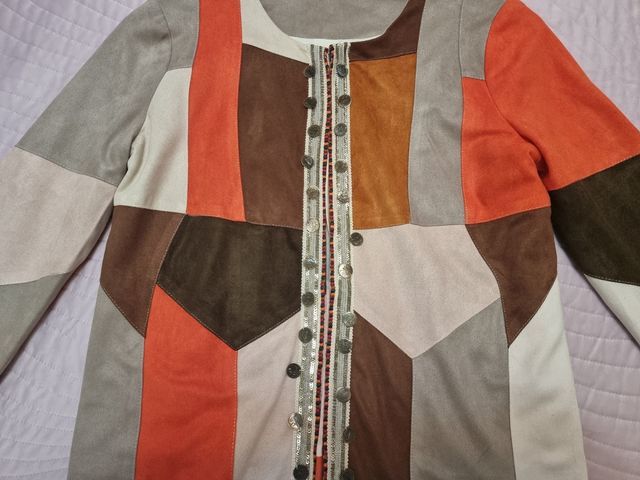 Chaqueta de ante multicolor