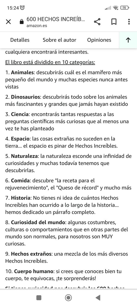 600 Hechos Increíbles para mentes curiosas