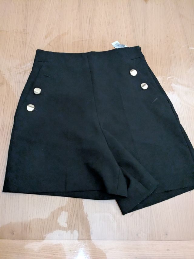 Shorts Zara neri vita alta