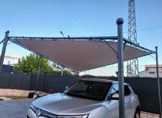 Techo Carpa Beige 4 x 4 m. Cubierta lona repuesto.