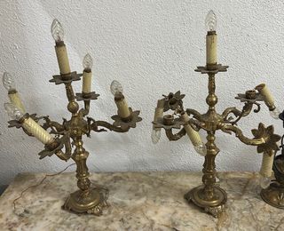 2 Candelabros Bronce antiguos