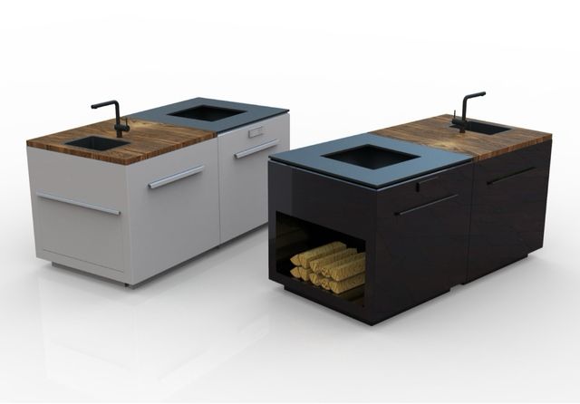 barbacoa , cocina exterior con ruedas personalizad