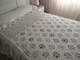 Colcha ganchillo algodón blanco