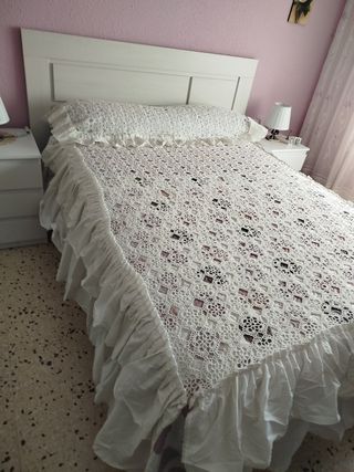 Colcha ganchillo algodón blanco