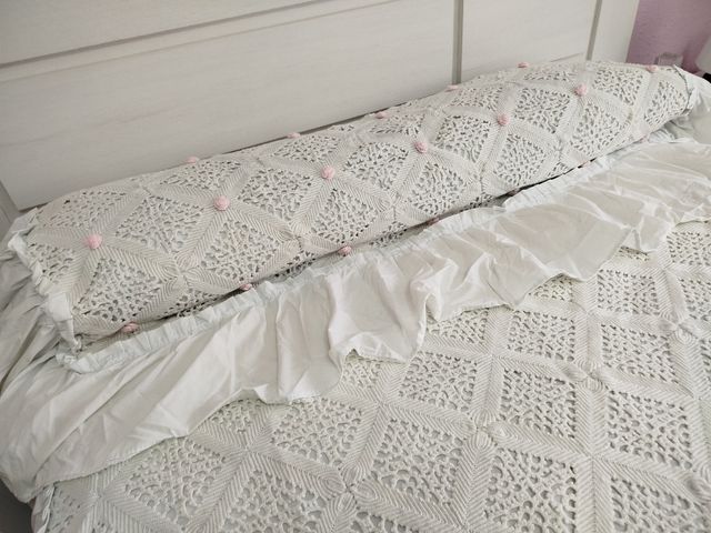 Colcha ganchillo algodón blanco