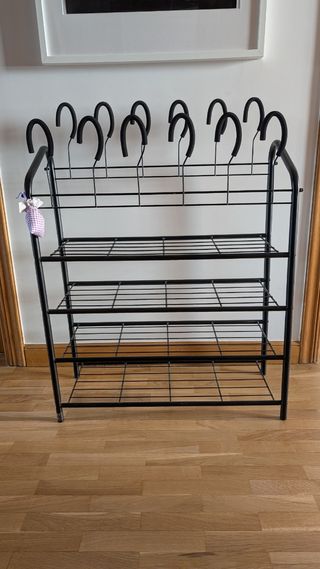 Zapatero metálico negro - 4 estantes
