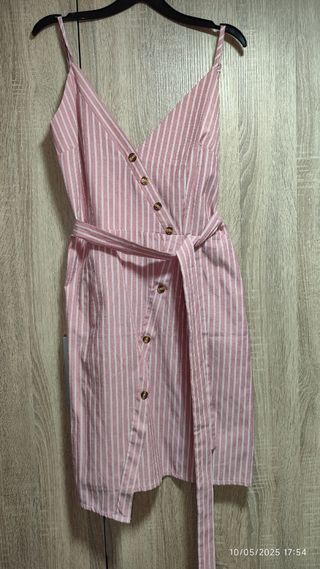 Vestido rayas rosa blanco