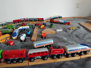 Trenes madera antiguos - Juguetes